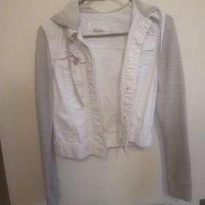 Mudd white denim and sweatshirt jacket